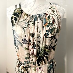 H&M Tropical Print Maxi Dress - Cream and Green